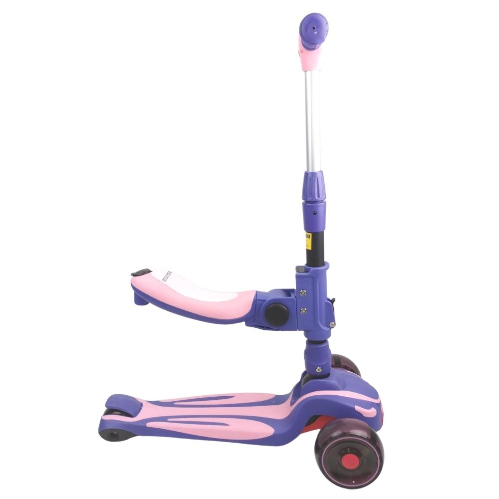 Supermax Pro 2-in-1 Kids Foldable Scooter & Ride On - Pink - Aussie Baby