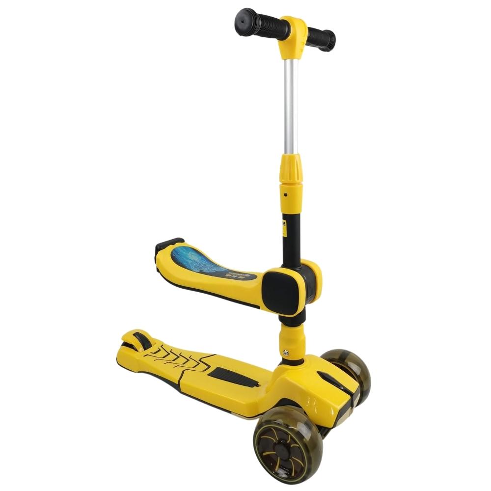 Supermax Pro Max 2-in-1 Kids Foldable Scooter & Ride On - Yellow - Aussie Baby