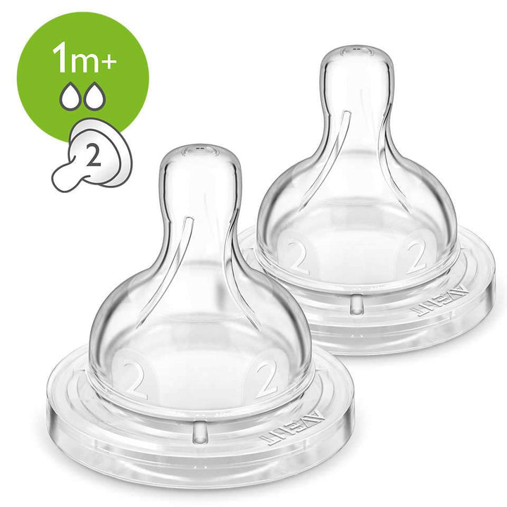 Philips Avent Slow Flow Airflex Anti-colic Teat 1m+ (2 pack) - Aussie Baby