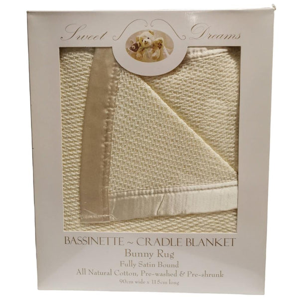 100% Cotton Beige Cellular Baby Bassinet Blanket 90x115cm Gift Pack - Aussie Baby