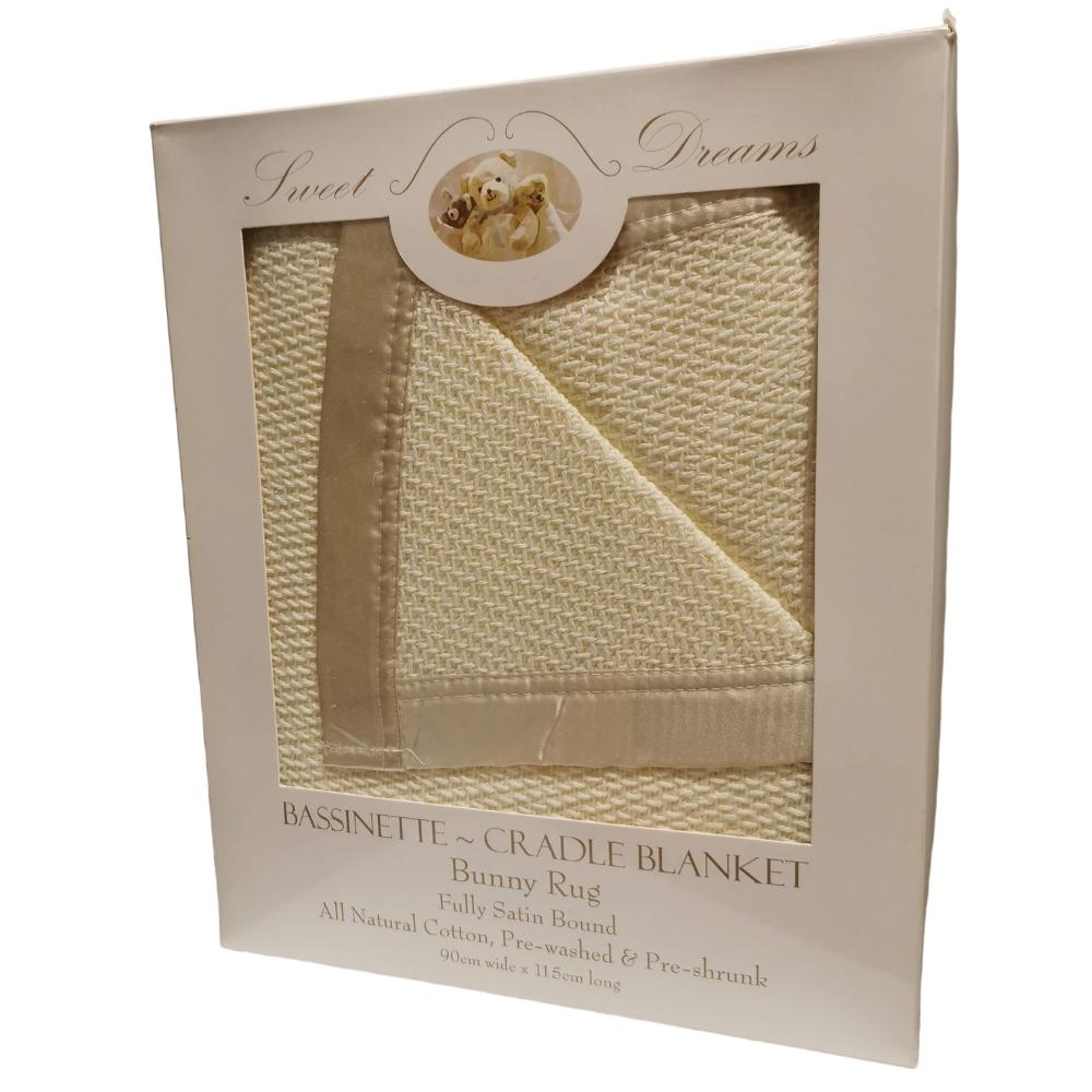 100% Cotton Beige Cellular Baby Bassinet Blanket 90x115cm Gift Pack - Aussie Baby