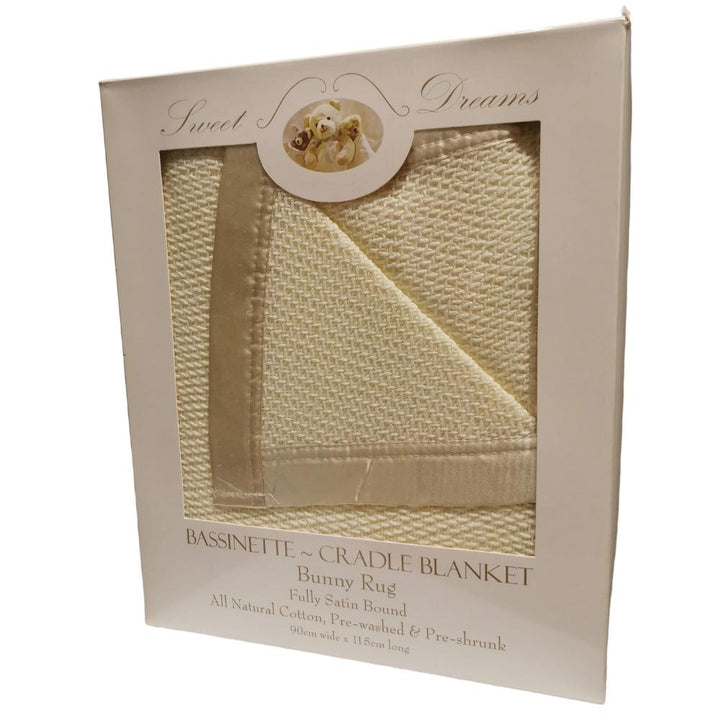 100% Cotton Beige Cellular Baby Bassinet Blanket 90x115cm Gift Pack - Aussie Baby