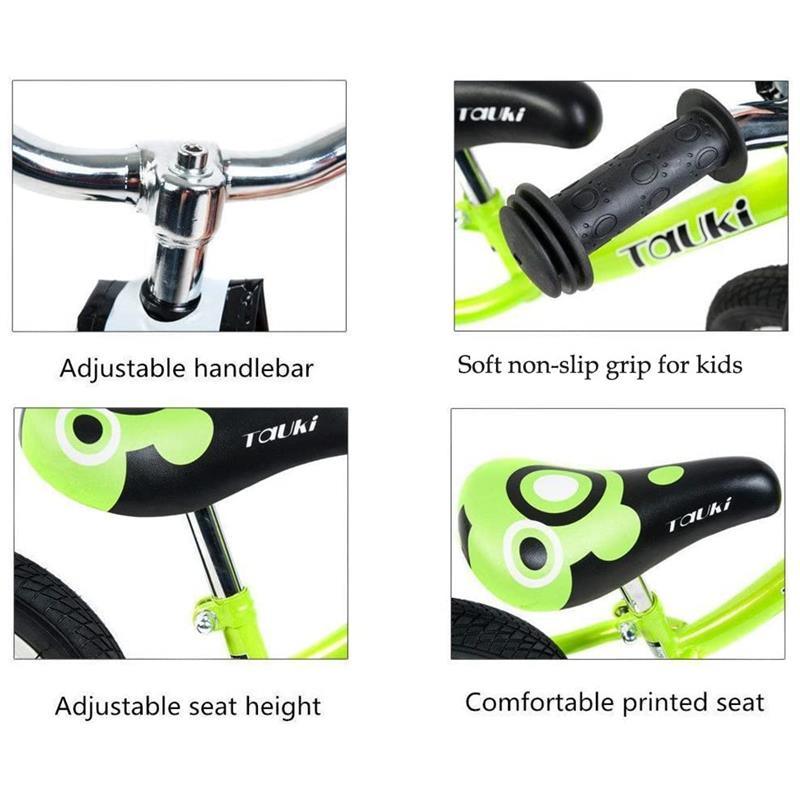 Kid Balance Bike No Pedal Push Bicycle 12 Inch - Green - Aussie Baby