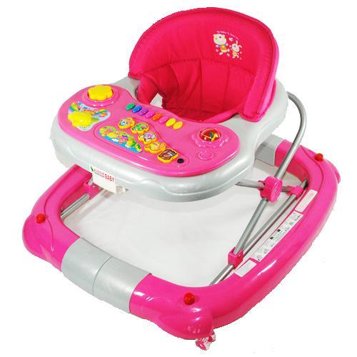Deluxe Pink Fuchsia Musical Baby Walker Rocker Activity Play Centre - Aussie Baby