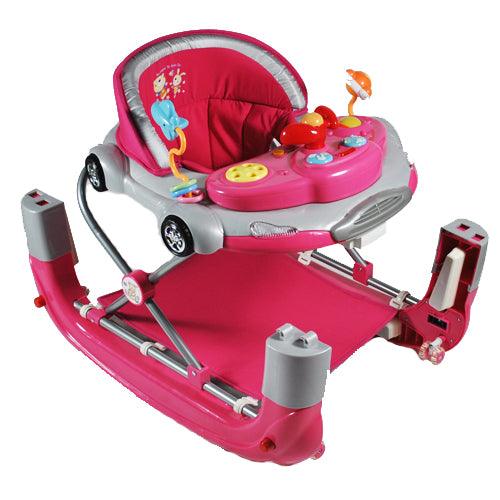 Car Theme Fuchsia Pink Baby Walker Rocker Play Activity Centre - Aussie Baby