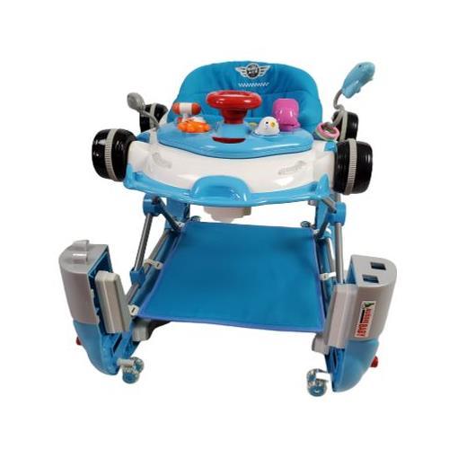 Racing Car 4-in-1 Baby Walker & Rocker - Blue - Aussie Baby