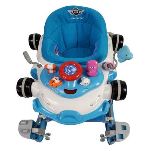 Racing Car 4-in-1 Baby Walker & Rocker - Blue - Aussie Baby