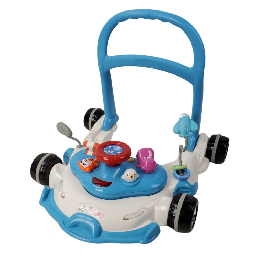 Racing Car 4-in-1 Baby Walker & Rocker - Blue - Aussie Baby