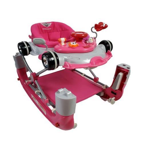 Racing Car 4-in-1 Baby Walker & Rocker - Pink - Aussie Baby