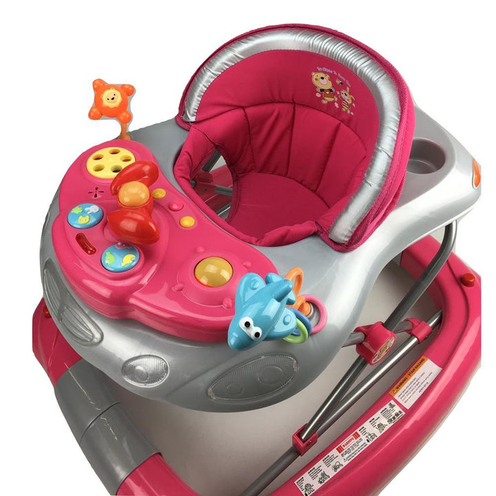 Fuchsia Pink Car 2-in-1 Baby Walker & Rocker - Aussie Baby