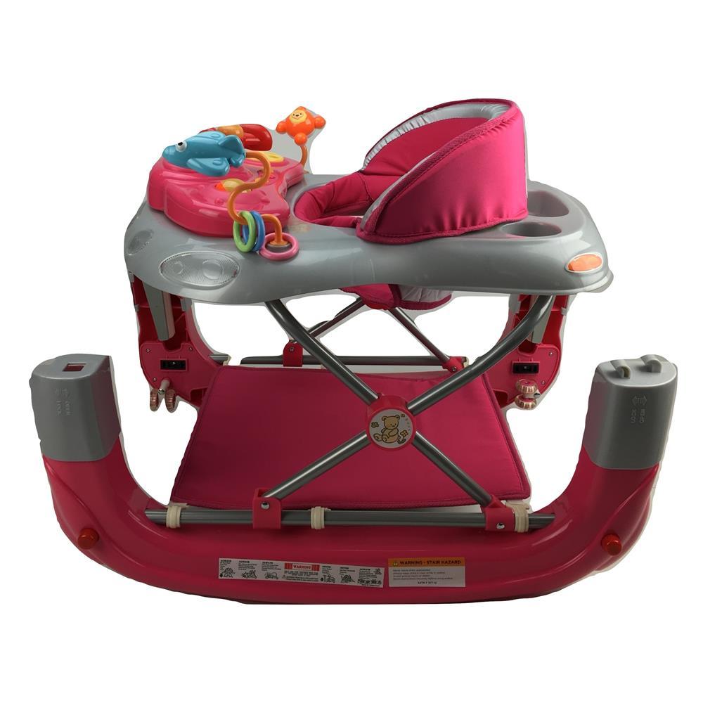 Fuchsia Pink Car 2-in-1 Baby Walker & Rocker - Aussie Baby