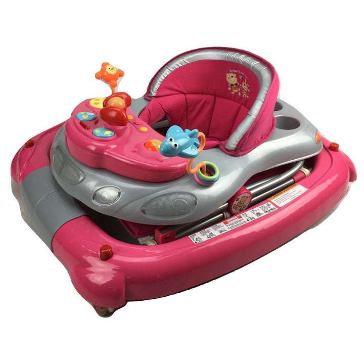 Fuchsia Pink Car 2-in-1 Baby Walker & Rocker - Aussie Baby