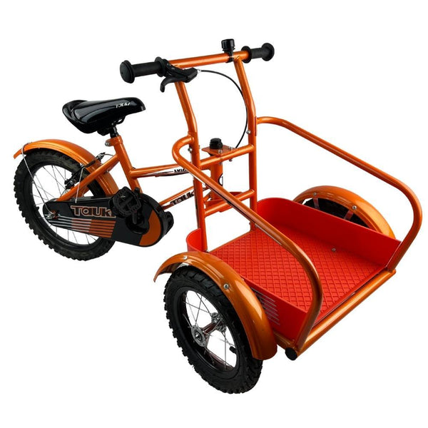 Tauki Kids Platform Cargo Tricycle 16 Inch Trike - Orange - Aussie Baby