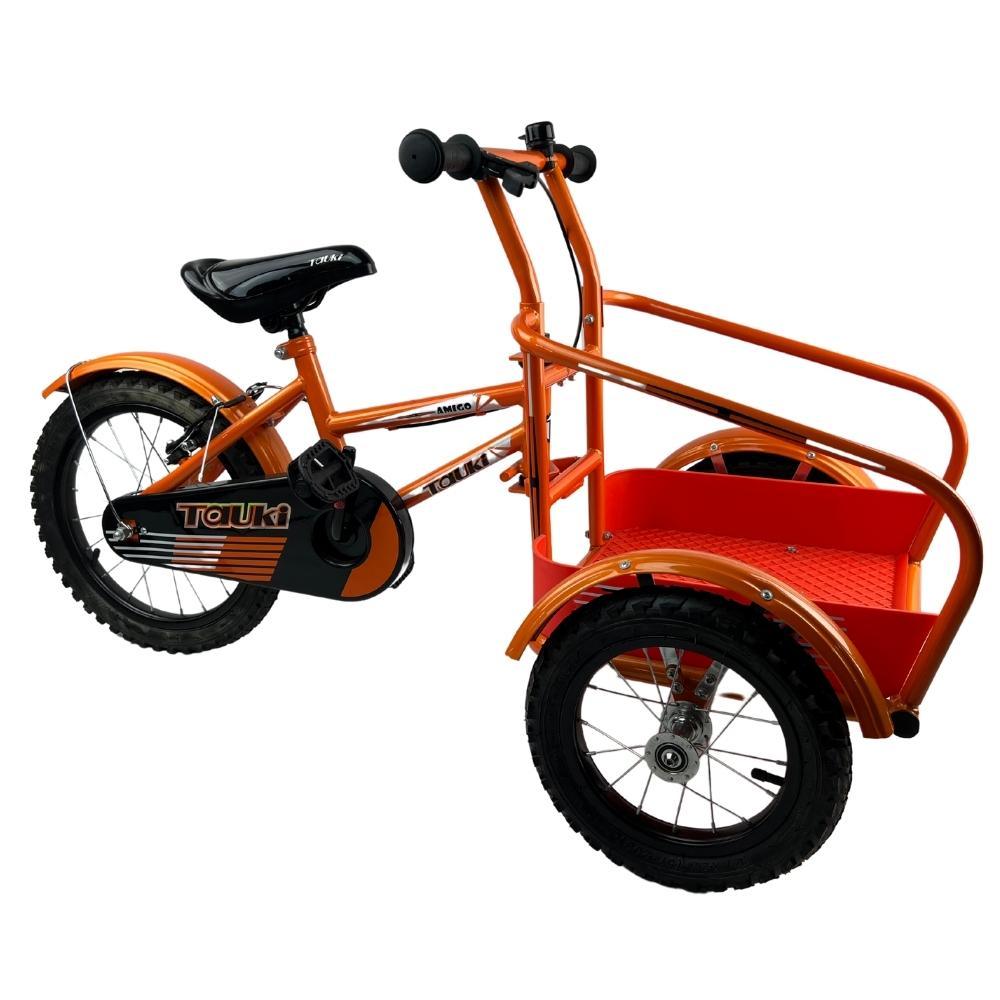 Tauki Kids Platform Cargo Tricycle 16 Inch Trike - Orange - Aussie Baby