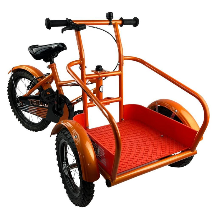 Tauki Kids Platform Cargo Tricycle 16 Inch Trike - Orange - Aussie Baby