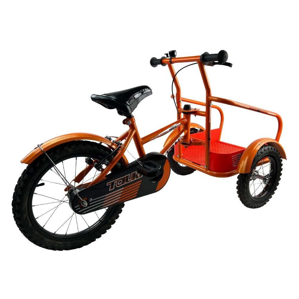 Tauki Kids Platform Cargo Tricycle 16 Inch Trike - Orange - Aussie Baby