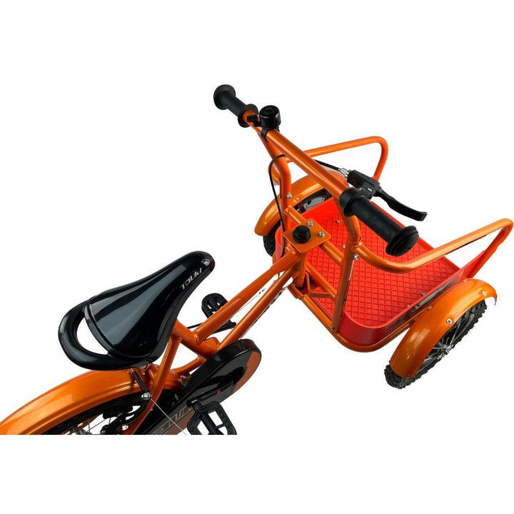 Tauki Kids Platform Cargo Tricycle 16 Inch Trike - Orange - Aussie Baby