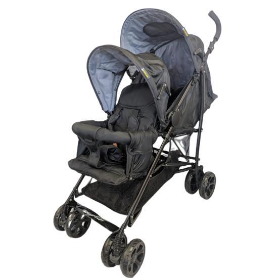 Aussie Baby Vitesse Deux Tandem Stroller - Black - Aussie Baby