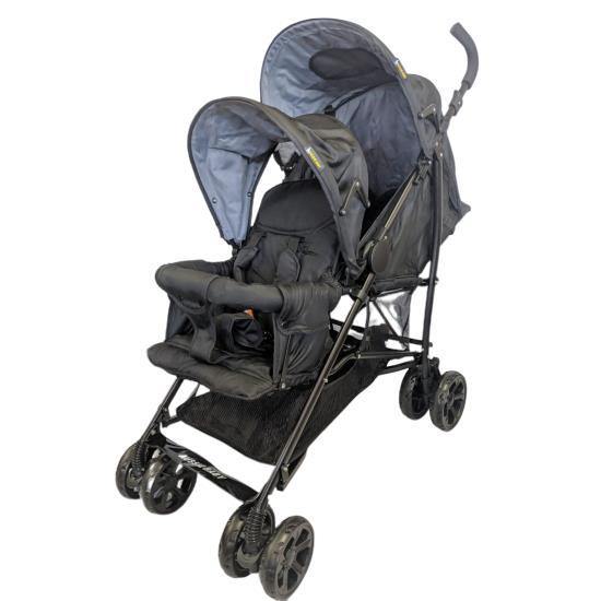 Aussie Baby Vitesse Deux Tandem Stroller - Black - Aussie Baby