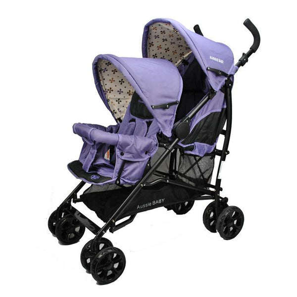 Aussie Baby Vitesse Deux Tandem Stroller - Purple - Aussie Baby