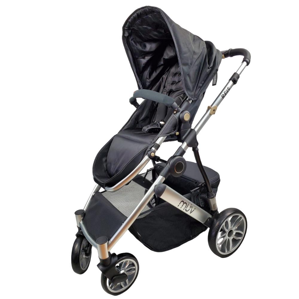 Aussie Baby REIS 4 Wheel Pram - Black - Aussie Baby