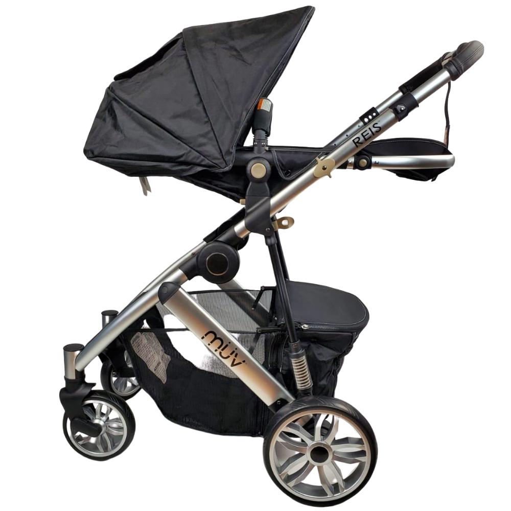 Aussie Baby REIS 4 Wheel Pram - Black - Aussie Baby