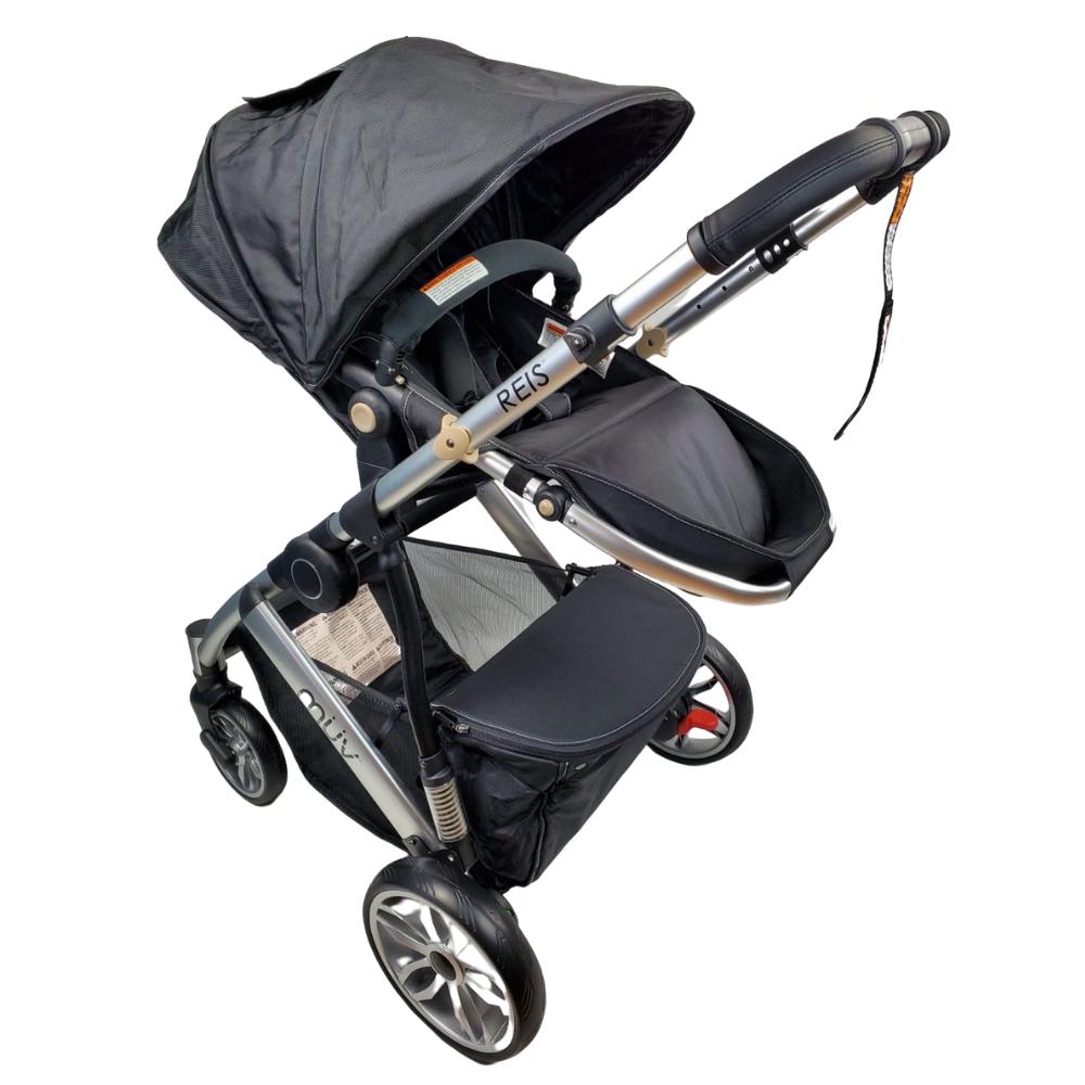 Aussie Baby REIS 4 Wheel Pram - Black - Aussie Baby
