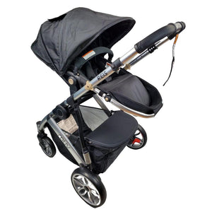 Aussie Baby REIS 4 Wheel Pram - Black - Aussie Baby