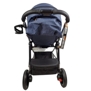 Aussie Baby Aya-Baby Tornado 4 Wheel Pram with Bassinet - Blue - Aussie Baby