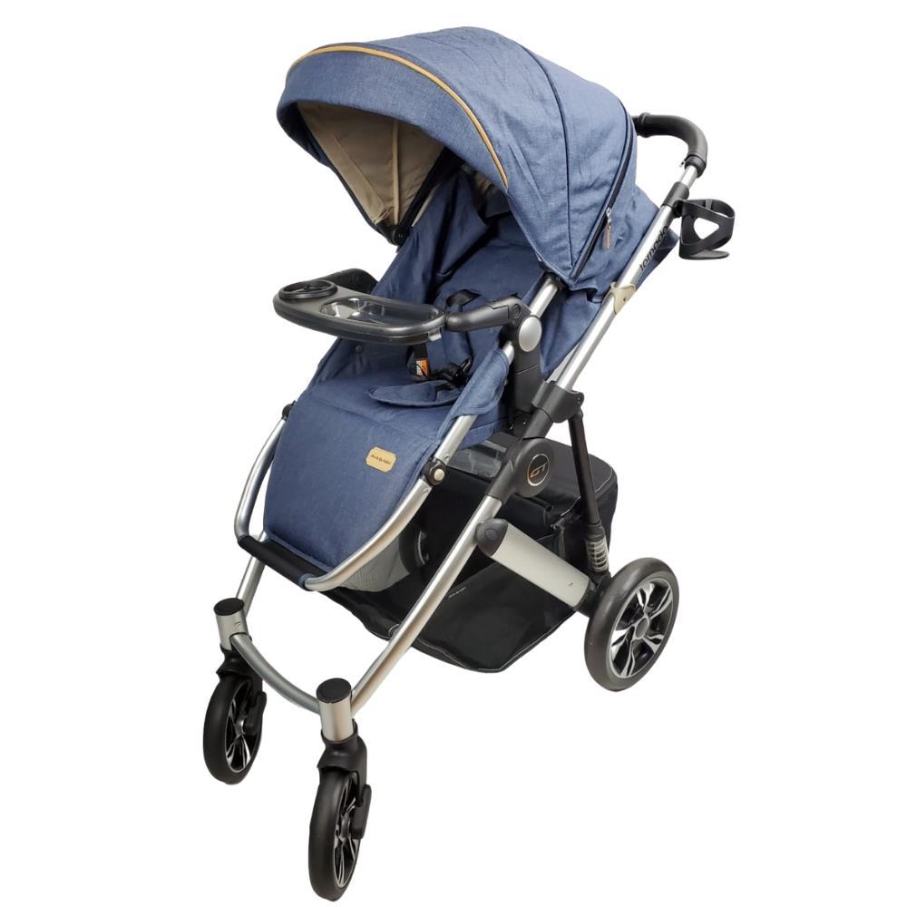Aussie Baby Aya-Baby Tornado 4 Wheel Pram with Bassinet - Blue - Aussie Baby