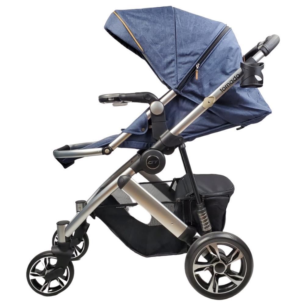 Aussie Baby Aya-Baby Tornado 4 Wheel Pram with Bassinet - Blue - Aussie Baby