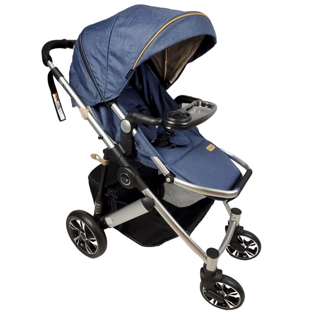 Aussie Baby Aya-Baby Tornado 4 Wheel Pram with Bassinet - Blue - Aussie Baby