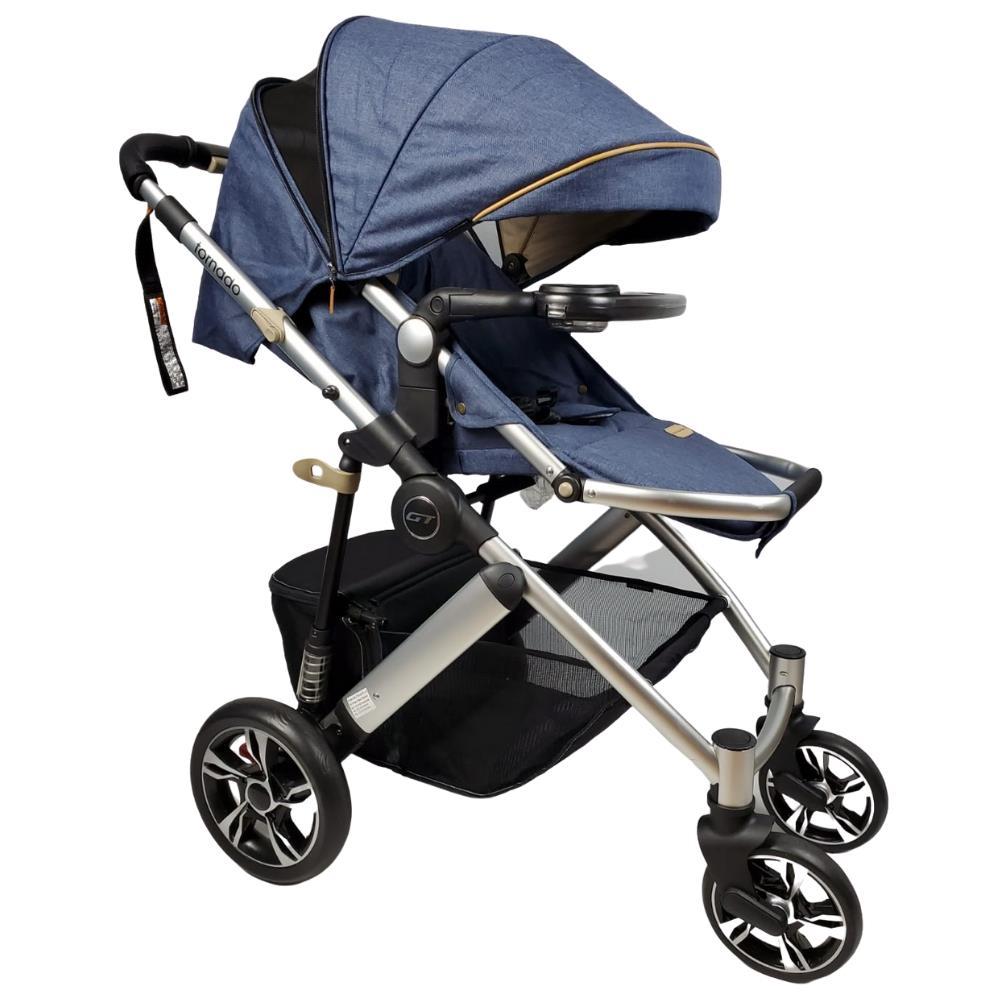 Aussie Baby Aya-Baby Tornado 4 Wheel Pram with Bassinet - Blue - Aussie Baby