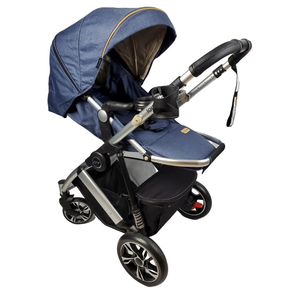 Aussie Baby Aya-Baby Tornado 4 Wheel Pram with Bassinet - Blue - Aussie Baby