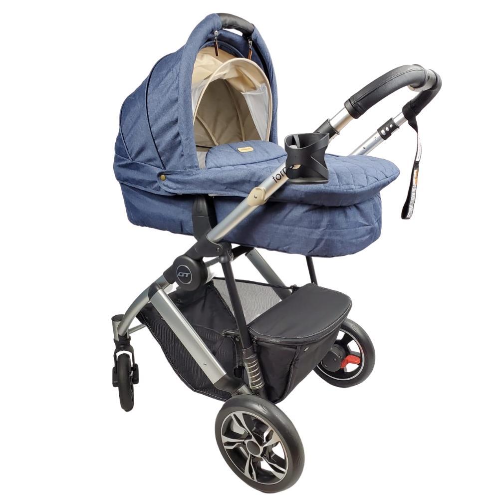 Aussie Baby Aya-Baby Tornado 4 Wheel Pram with Bassinet - Blue - Aussie Baby