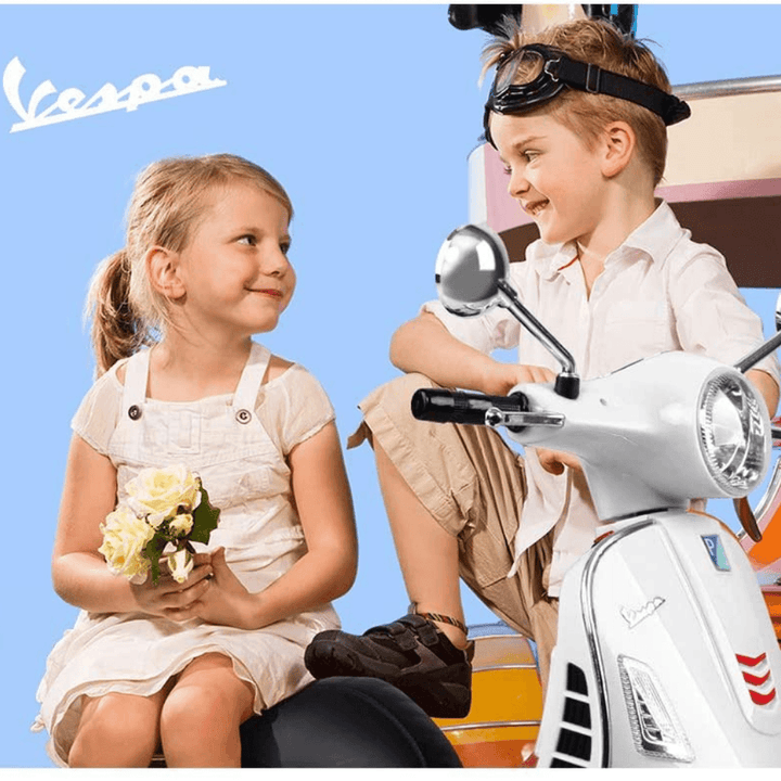 Vespa Licensed GTS 6V Ride On Motorbike - White - Aussie Baby