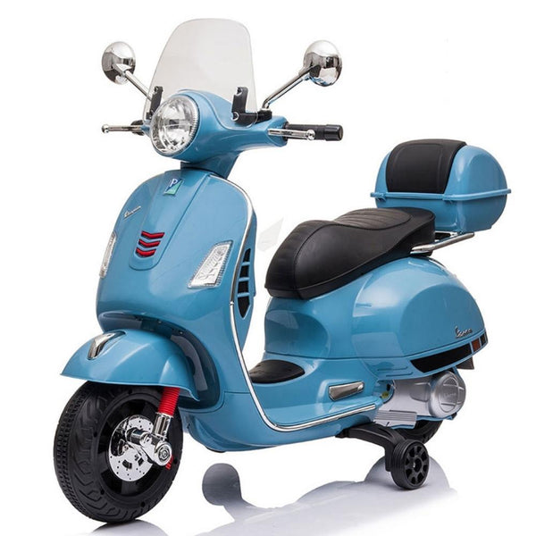 Vespa Licensed GTS 12V Kids Ride On Motorbike - Blue - Aussie Baby