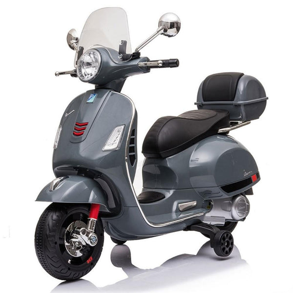 Vespa Licensed GTS 12V Kids Ride On Motorbike - Grey - Aussie Baby