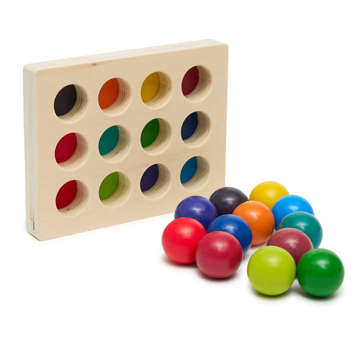 Wooden Coloured Matching Balls - Aussie Baby