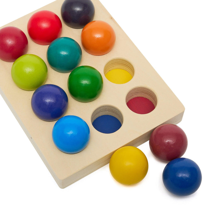 Wooden Coloured Matching Balls - Aussie Baby