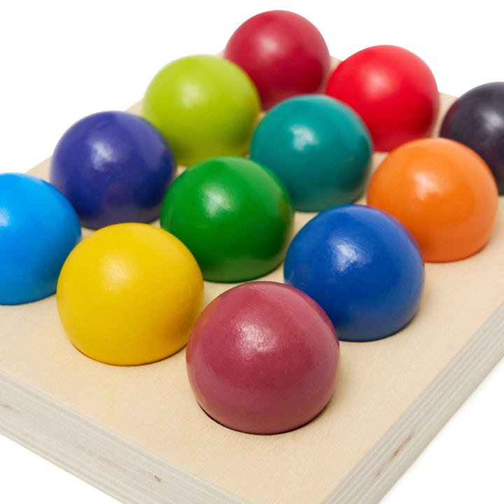 Wooden Coloured Matching Balls - Aussie Baby