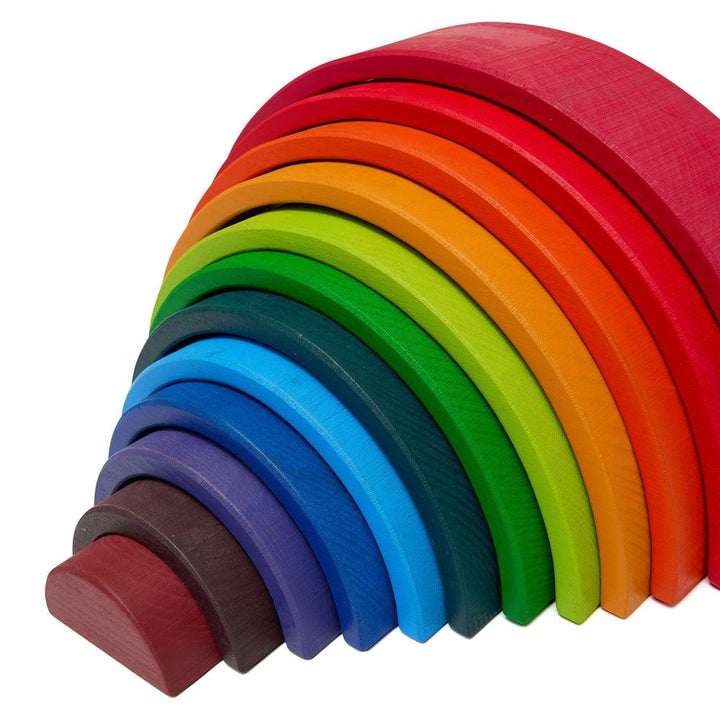 Wooden Rainbow Stacking Toys - 12 Pcs Building Blocks Set - Aussie Baby