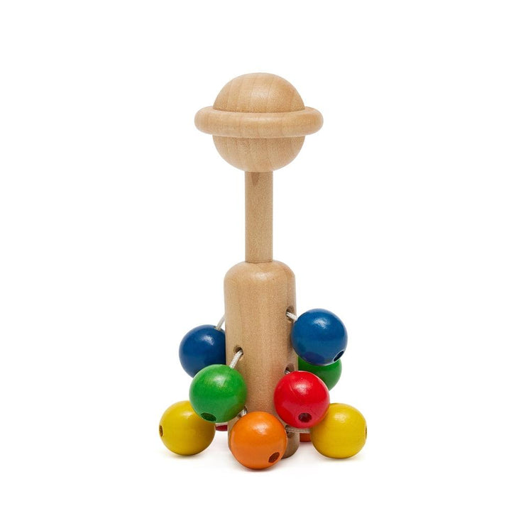 Wooden Rattle with Coloured Balls - Aussie Baby