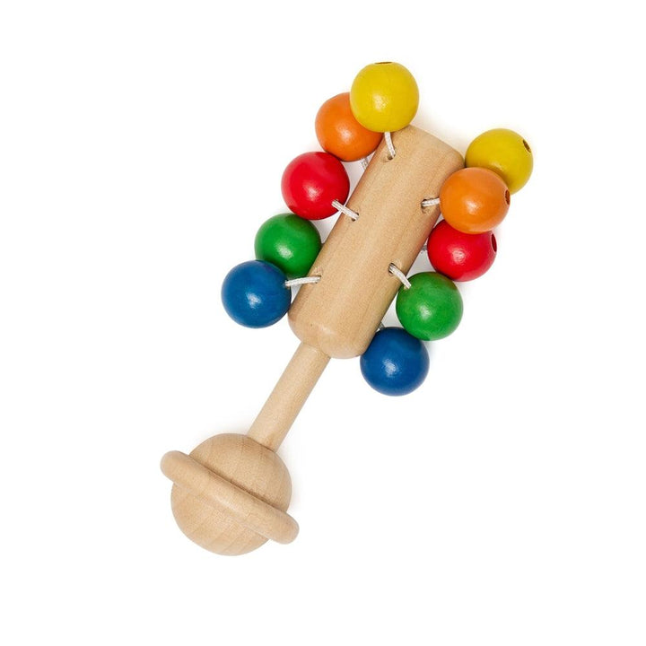 Wooden Rattle with Coloured Balls - Aussie Baby