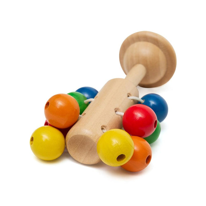 Wooden Rattle with Coloured Balls - Aussie Baby
