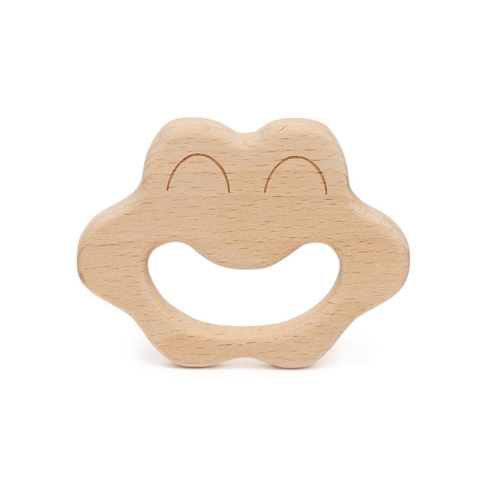 Wooden Smiley Face Teether - Aussie Baby
