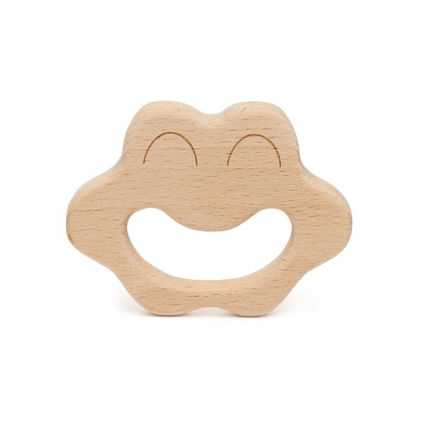 Wooden Smiley Face Teether - Aussie Baby