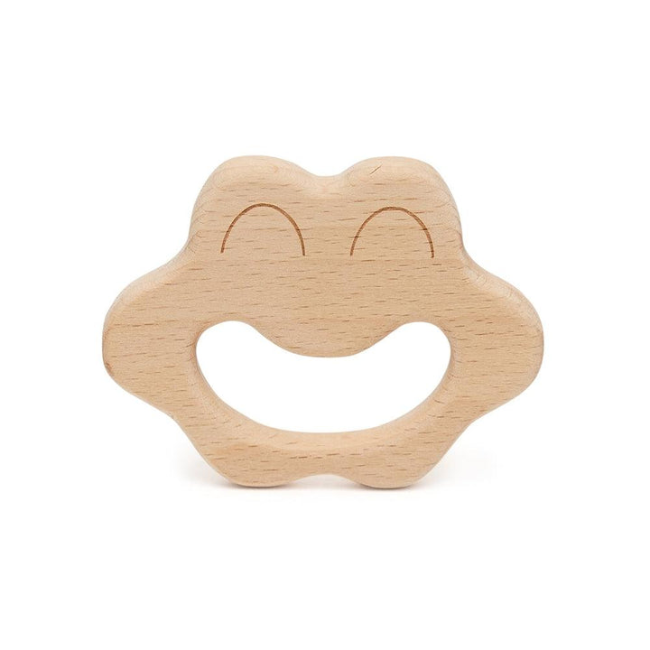 Wooden Smiley Face Teether - Aussie Baby