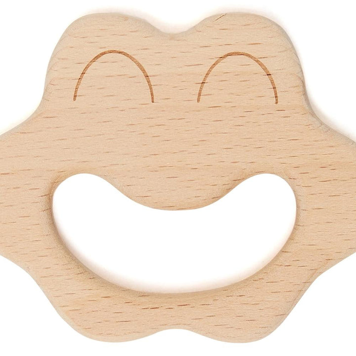 Wooden Smiley Face Teether - Aussie Baby