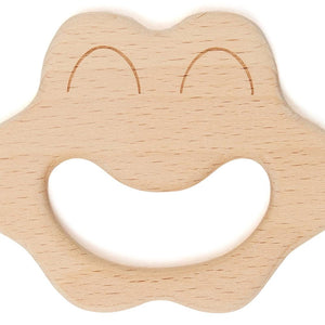 Wooden Smiley Face Teether - Aussie Baby